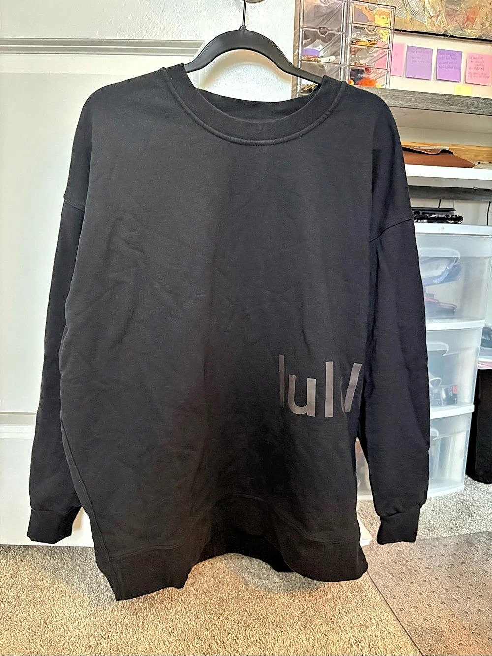 lululemon Black Perfectly Oversized Crew Size 10